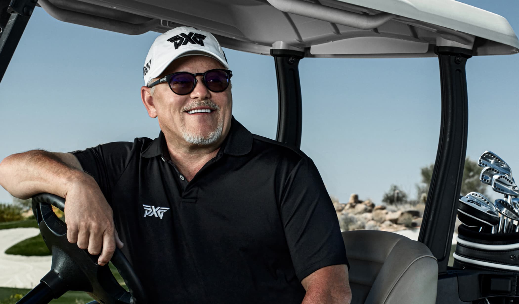 Bob Parsons in Golf Cart