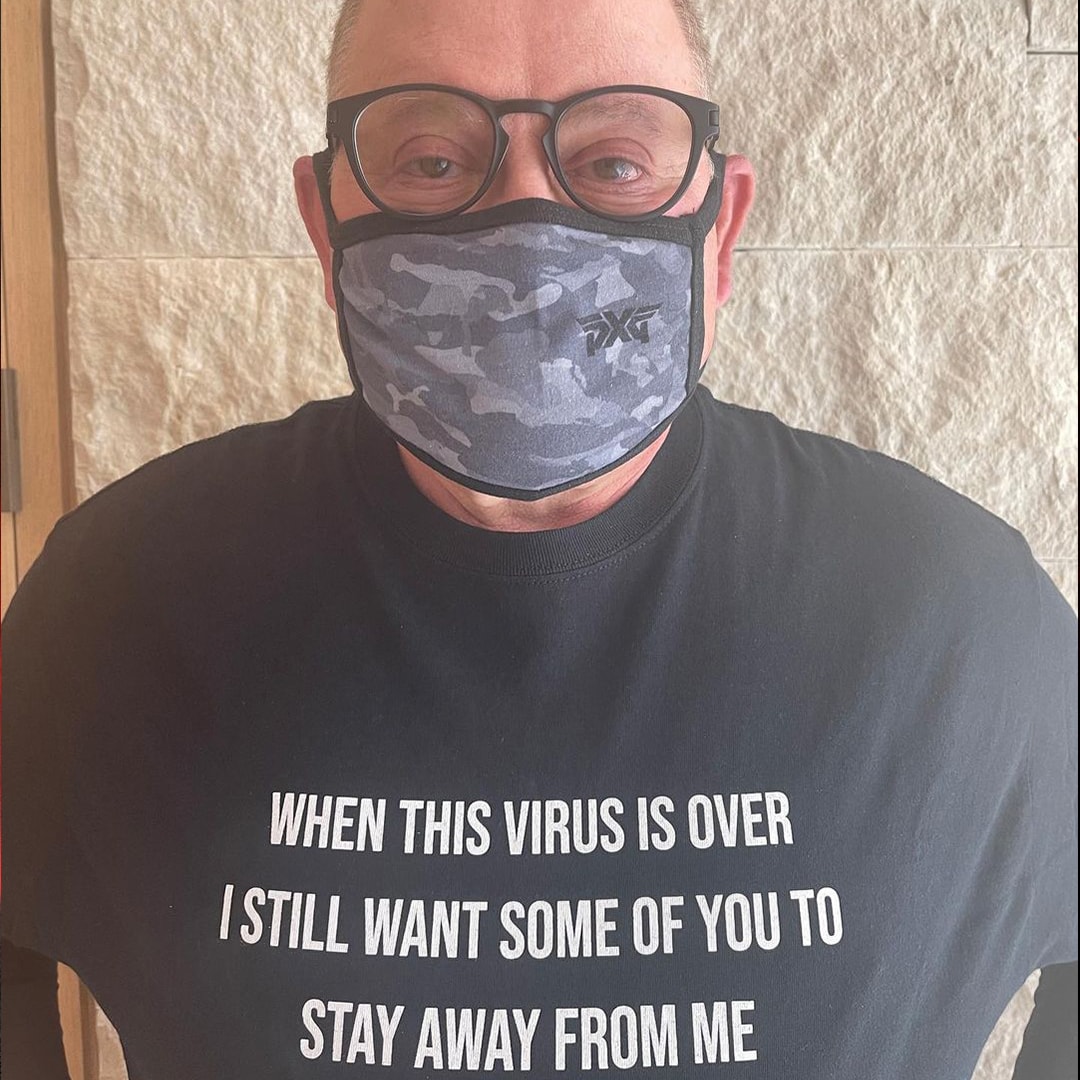 Bob Parsons wearing a face mask